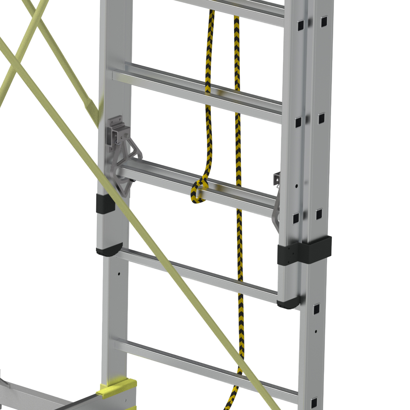 2 SECTION ALUMINUM TELESCOPIC SCAFFOLDING WITH ROPE SYSTEM gallery image 2