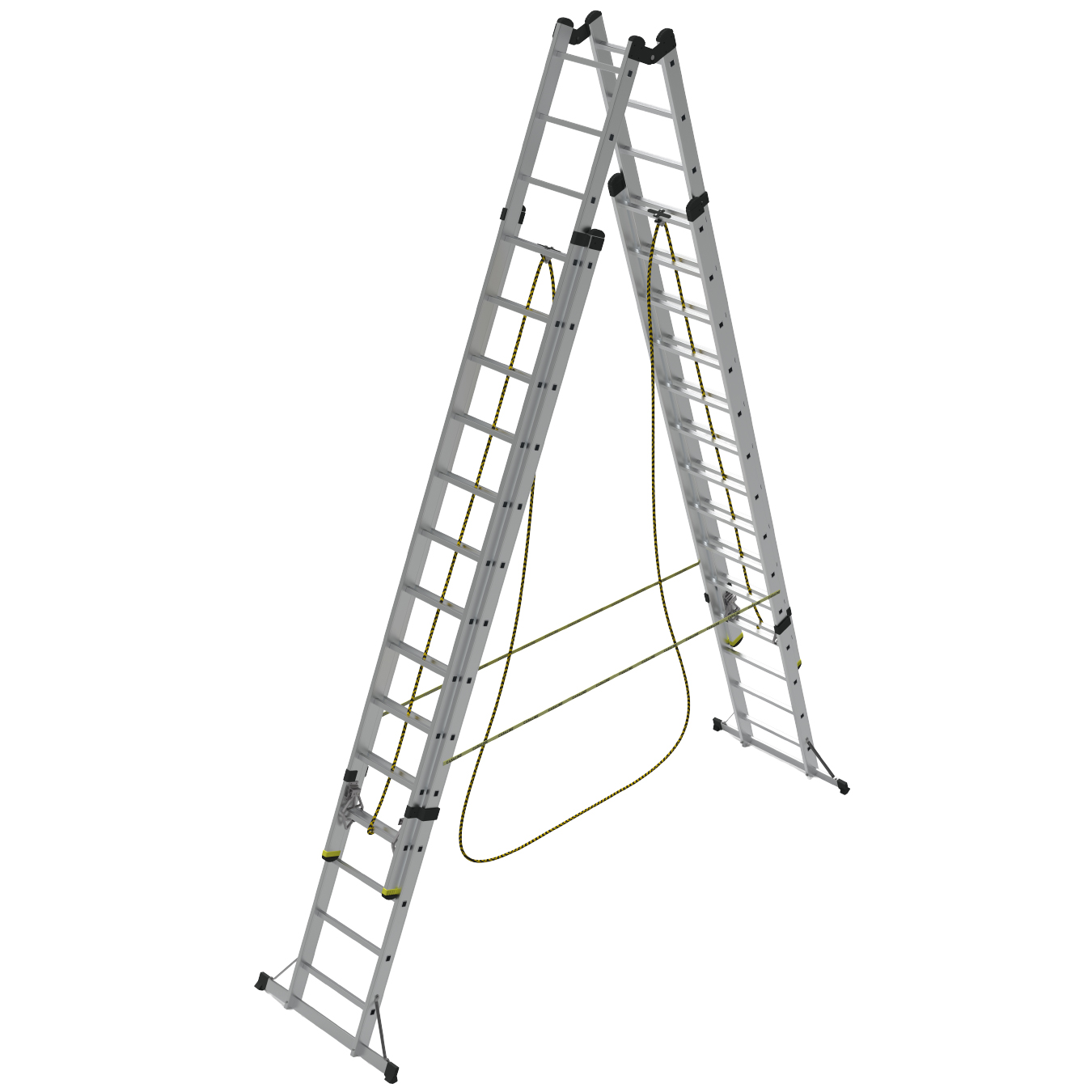 4 SECTION ALUMINUM INDUSTRIAL LADDER - SLIDING A TYPE - PREMIUM
