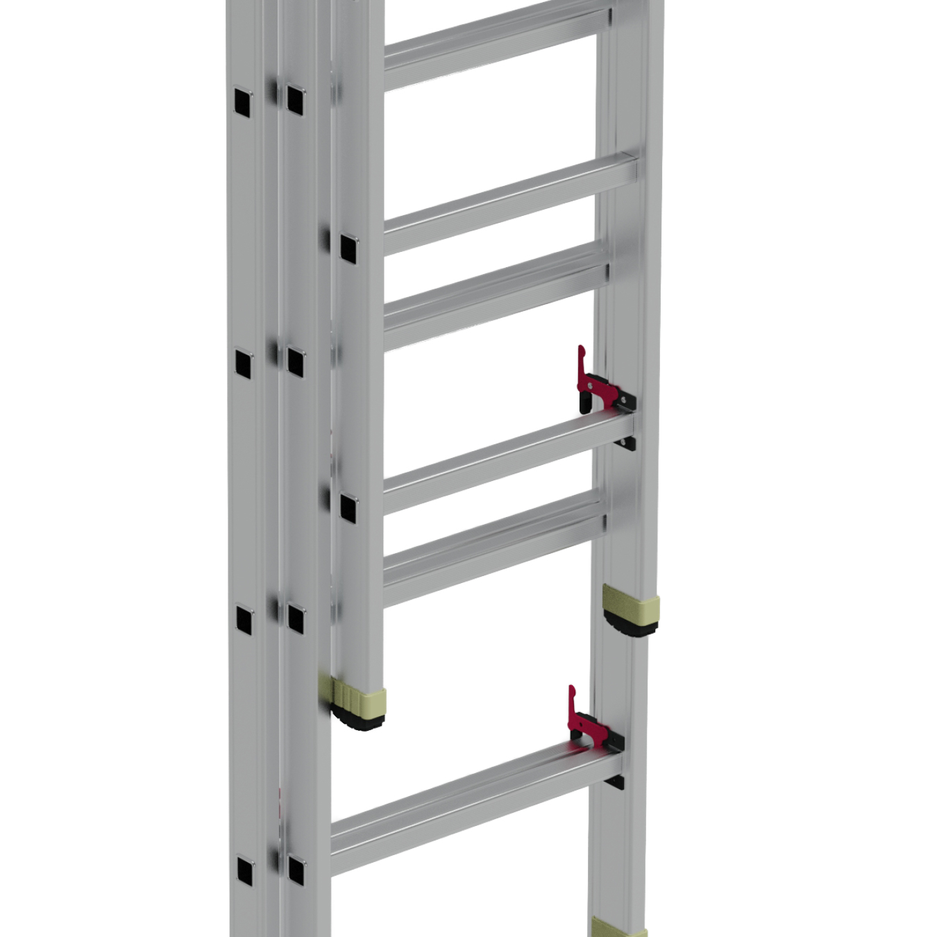 3 SECTION ALUMINUM INDUSTRIAL LADDER - SLIDING TYPE gallery image 2