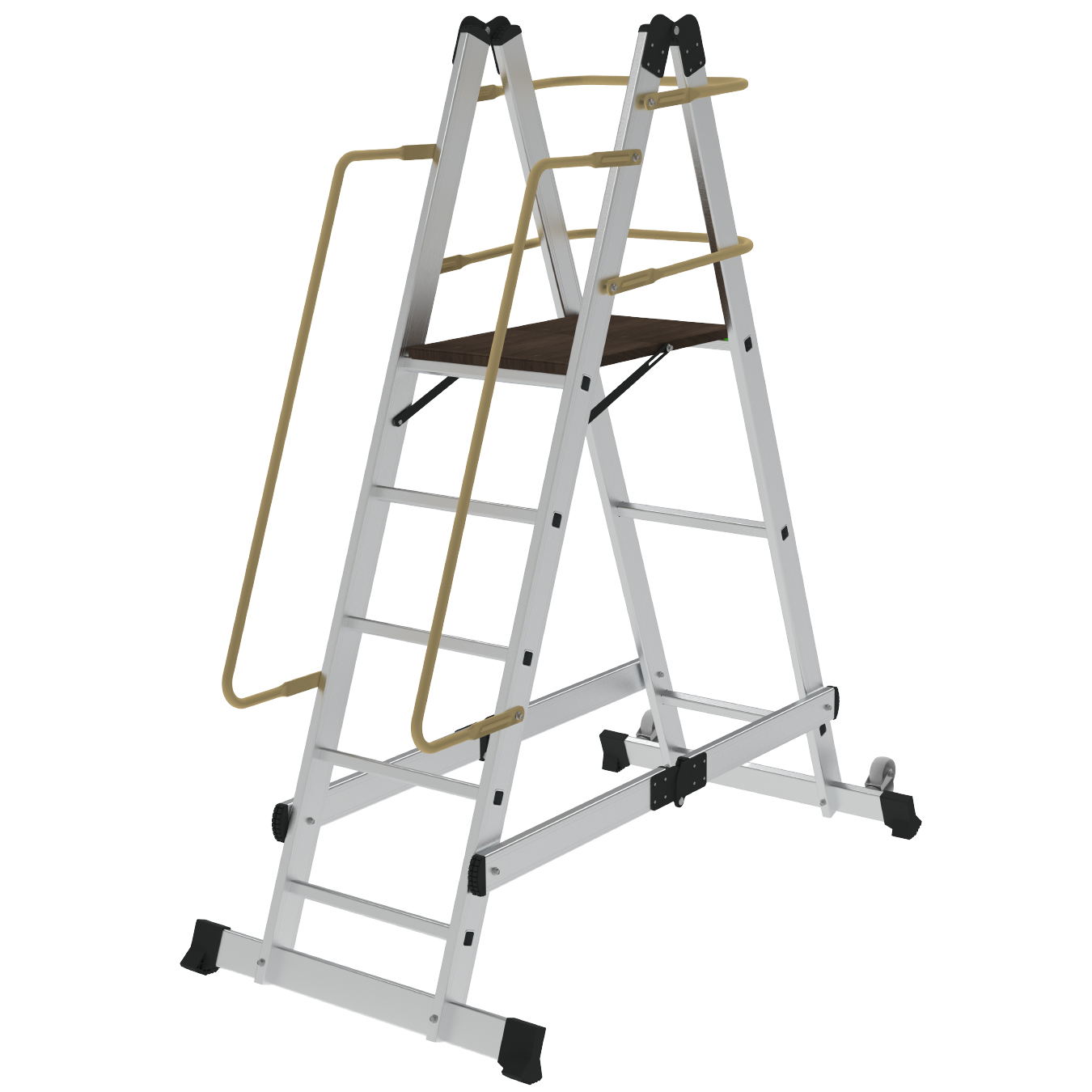 FOLDABLE PLATFORM LADDER WITH WHEEL