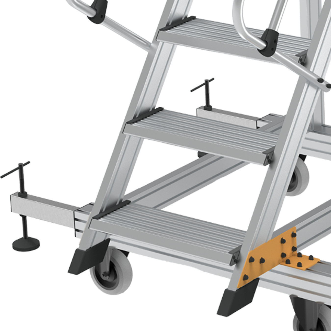 MOBILE PLATFORM LADDER WITH ADJUSTABLE STBILIZER gallery image 4
